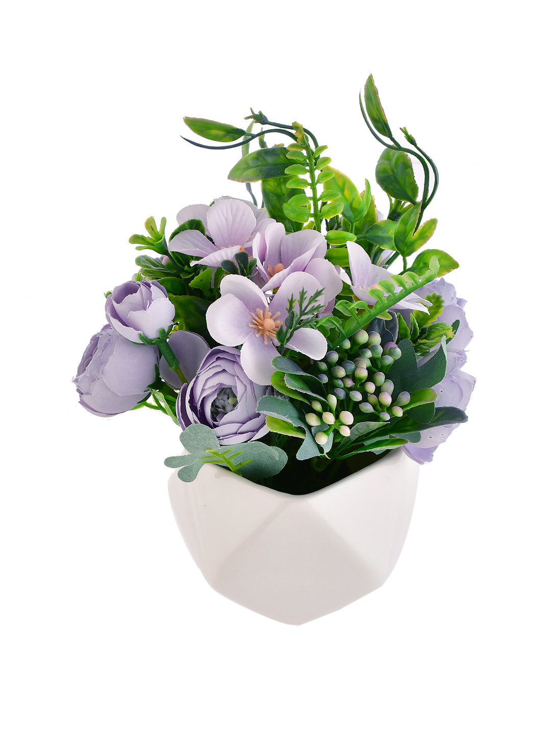 Pristine Purple Flowers In A Diamond Pattern Planter