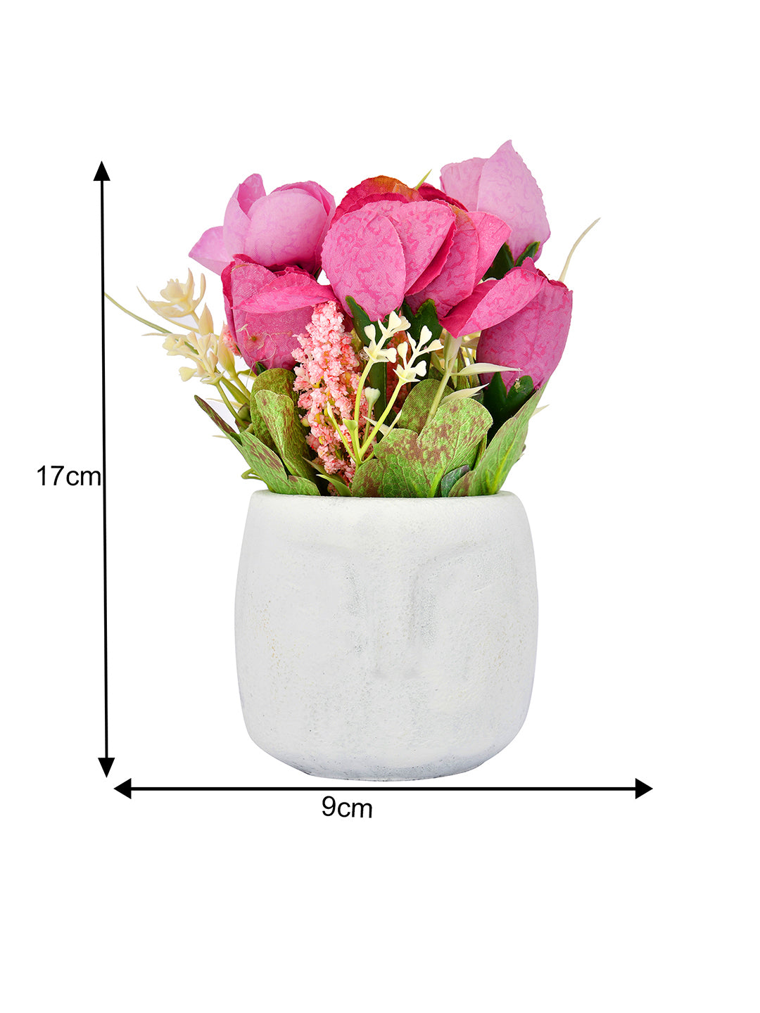 Full Bloom Artificial Plant with Nordic Face Planter