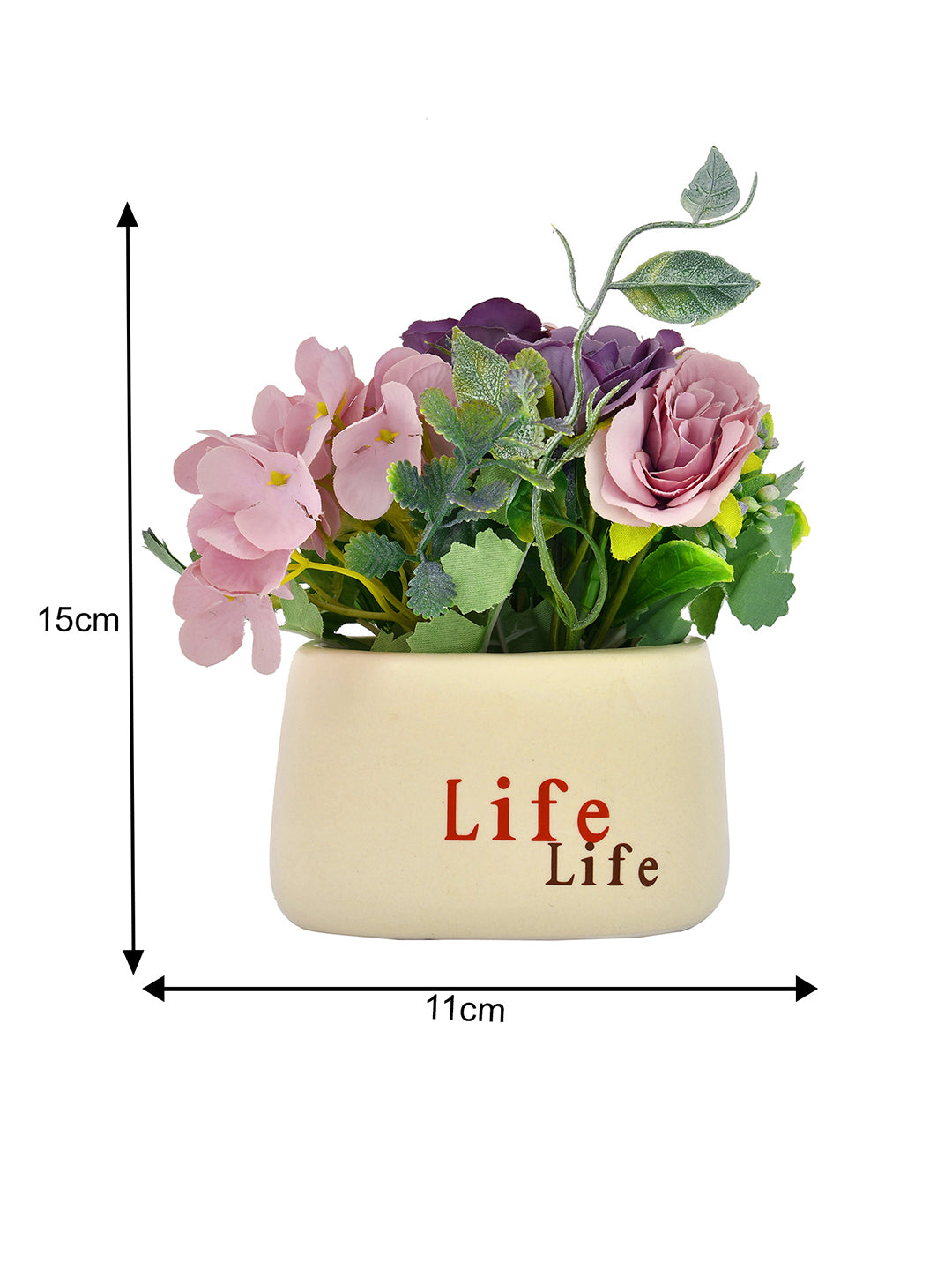 Artificial Hydrangea Plant with Ceramic Pot