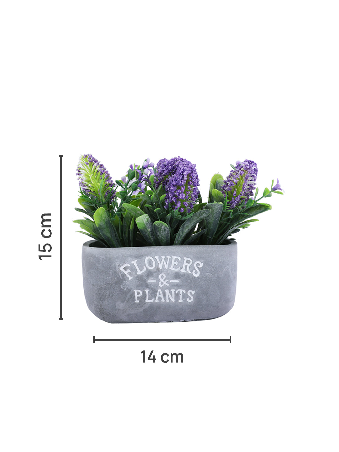 Grey 1 Pieces Lavender Artificial Plant With Pot
