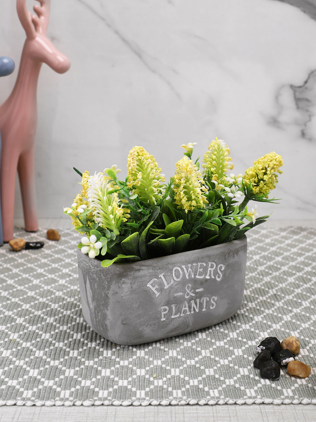 Grey 1 Pieces Succulent Artificial Plant With Pot