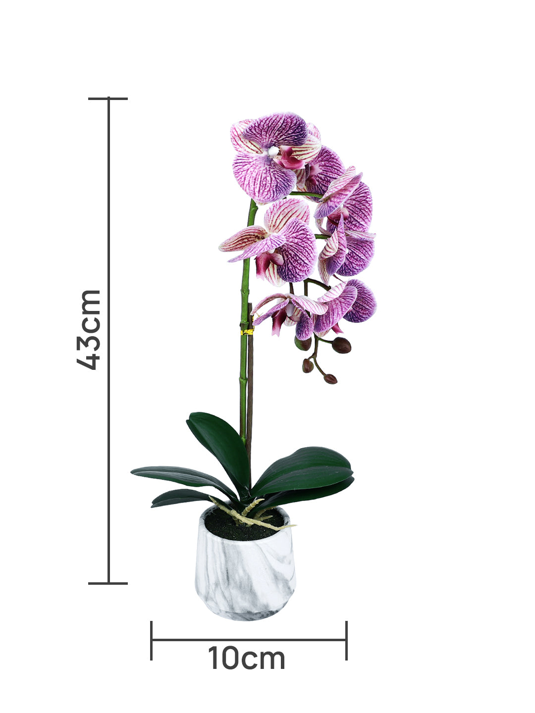 White 1 Pieces Orchid Artificial Plant With Pot