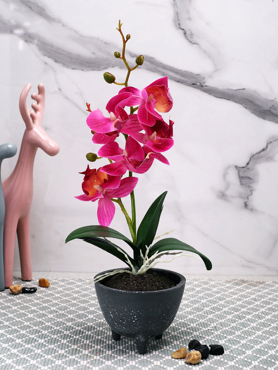 Grey 1 Pieces Orchid Artificial Plant With Pot