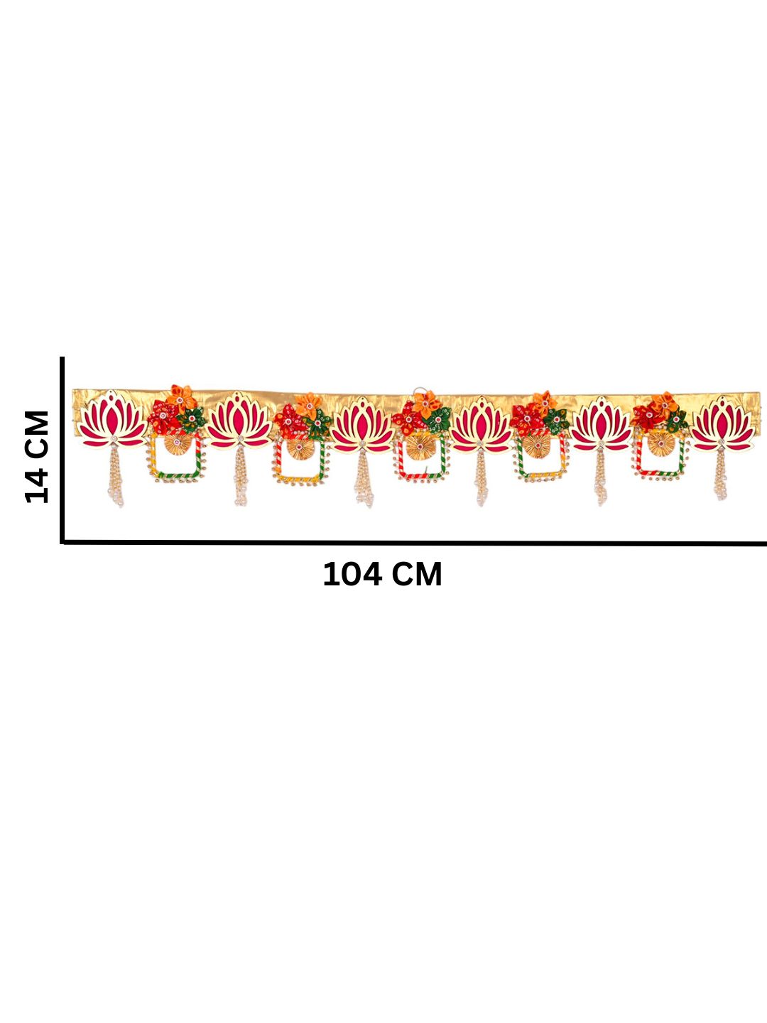 Lotus Motif Toran with Multicolor Flowers