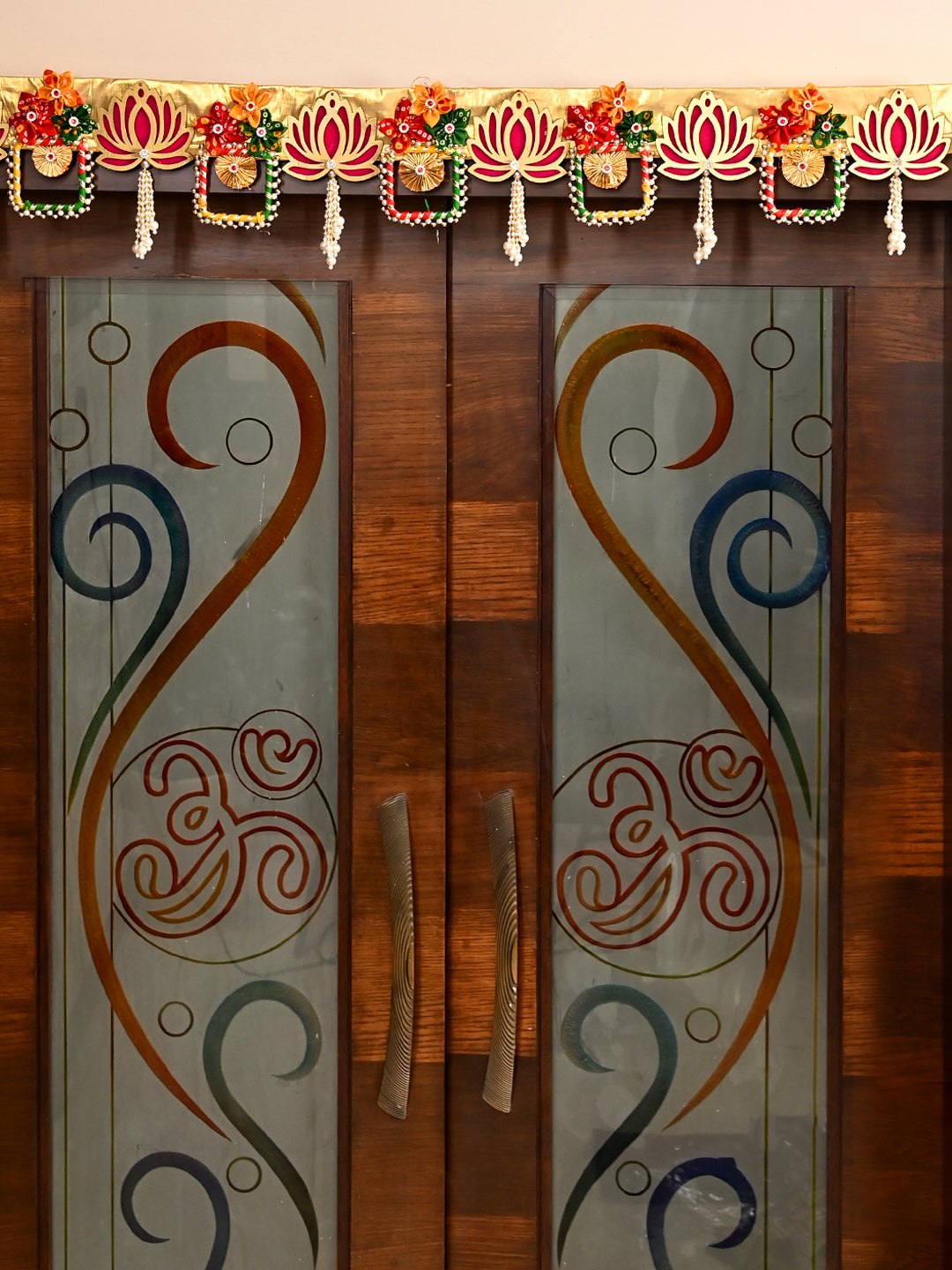 Lotus Motif Toran with Multicolor Flowers