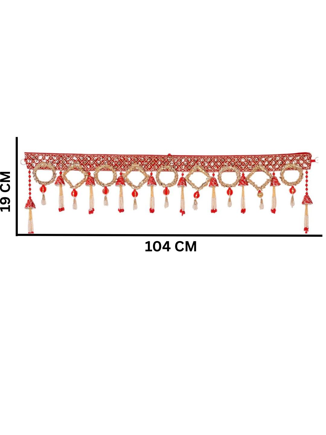 Ethnic Door Toran with Red and Golden Beads