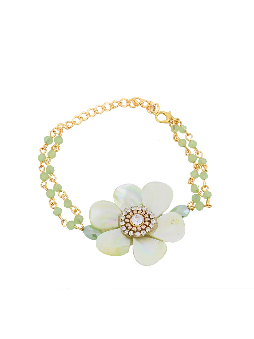 Pastel Bloom Bracelet Rakhi for Bhabhi with Floral Centerpiece