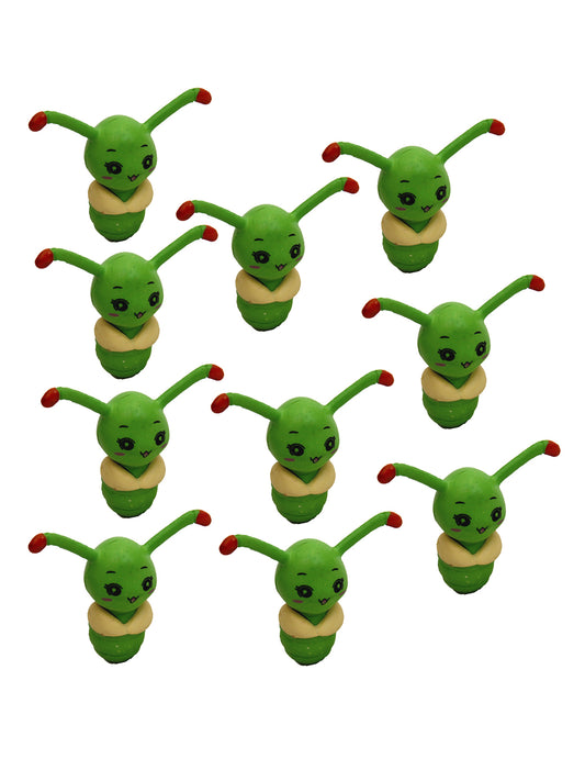 Green Flying Bee Garden Toy Showpiece Set of 10
