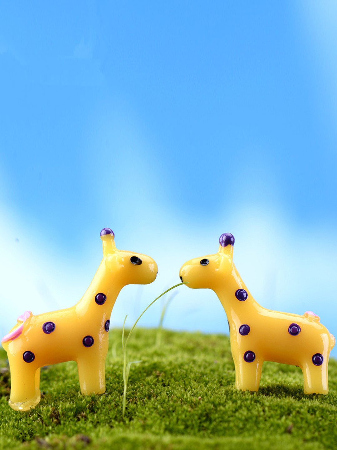 Yellow Toy Deer Decorative Showpiece for your Garden Set of 12