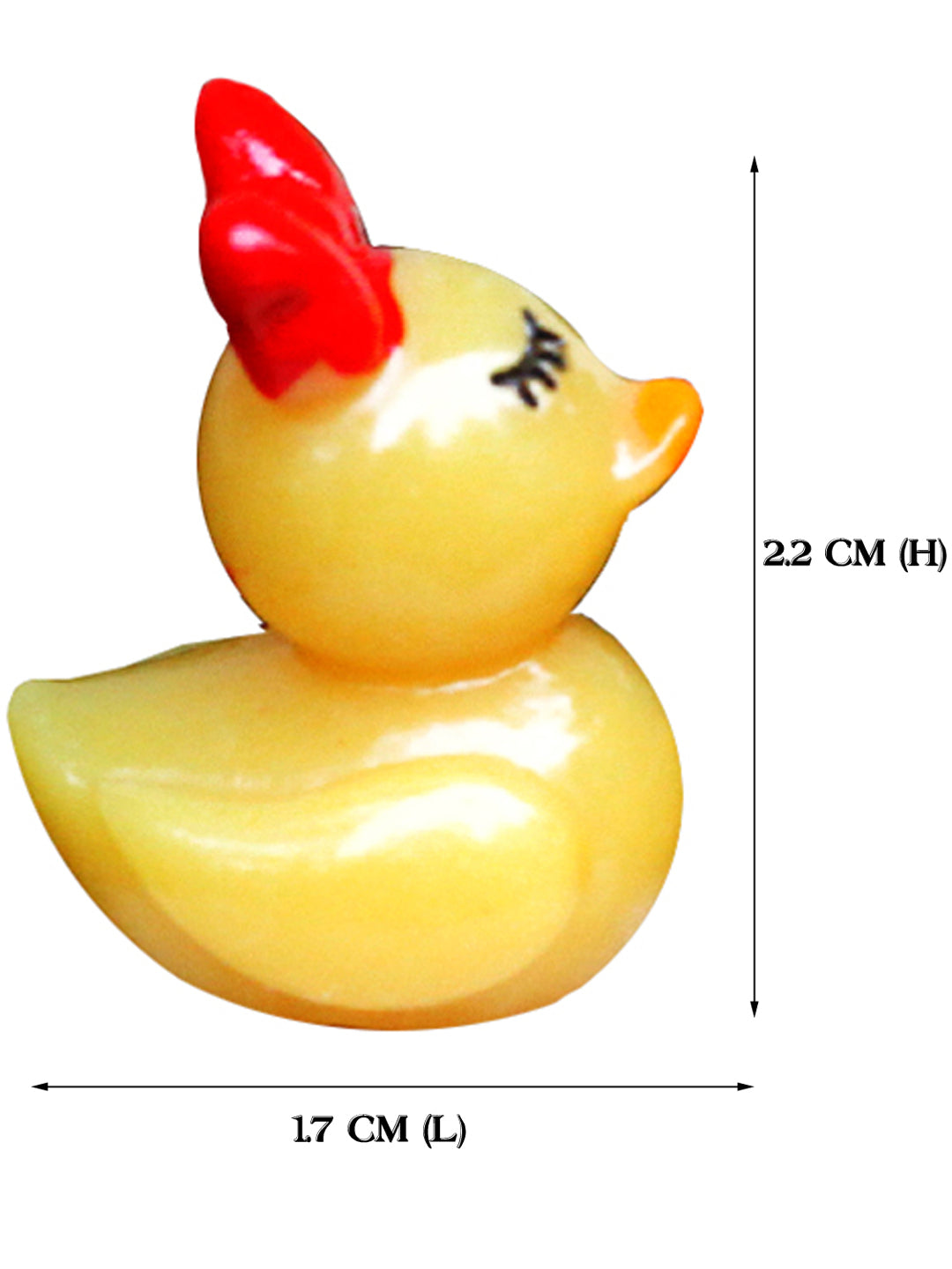 Yellow Chick Ducks with Red Bows Garden Showpiece Set of 12