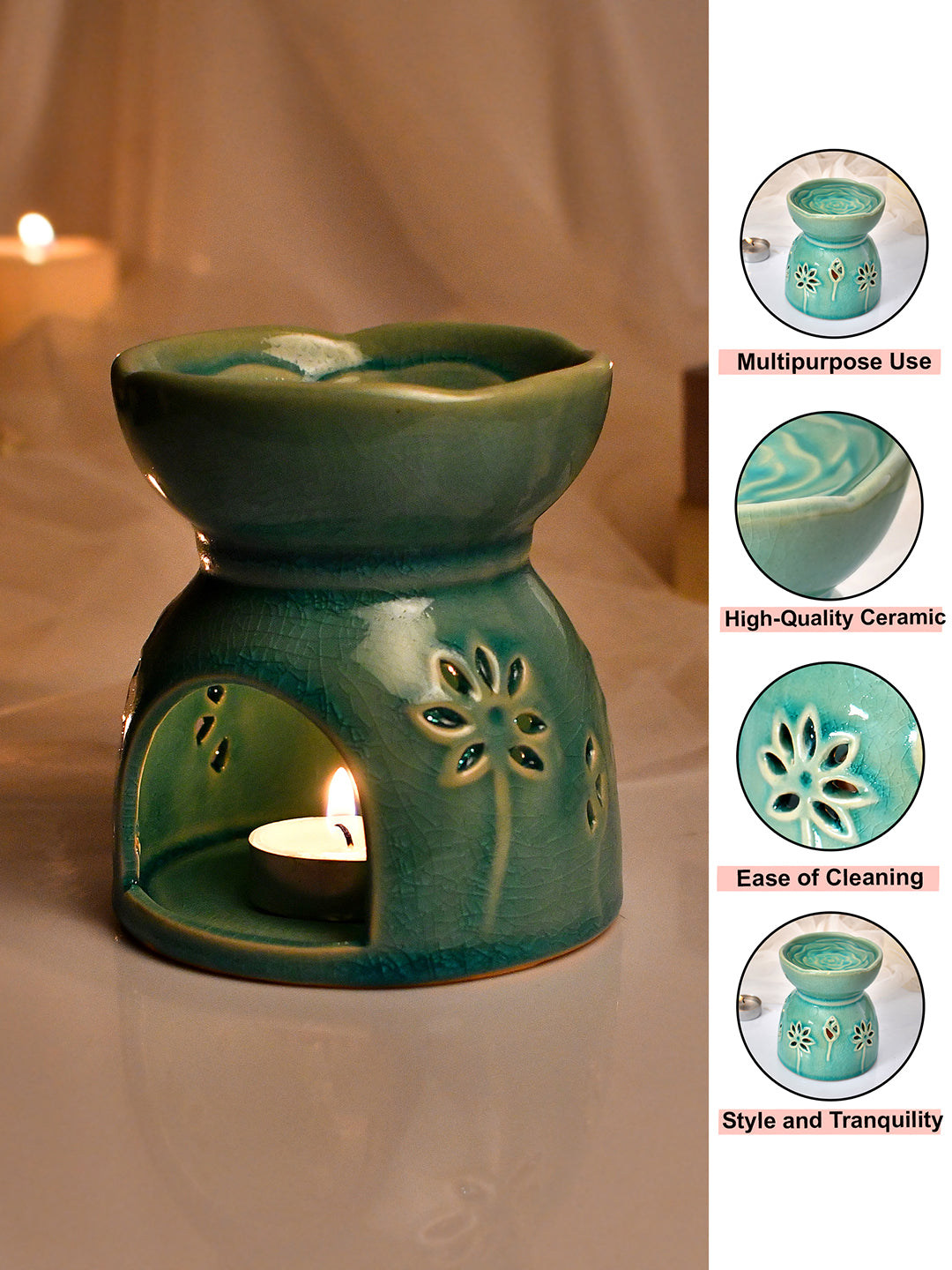 Floral Cut Design Ceramic Oil Diffuser