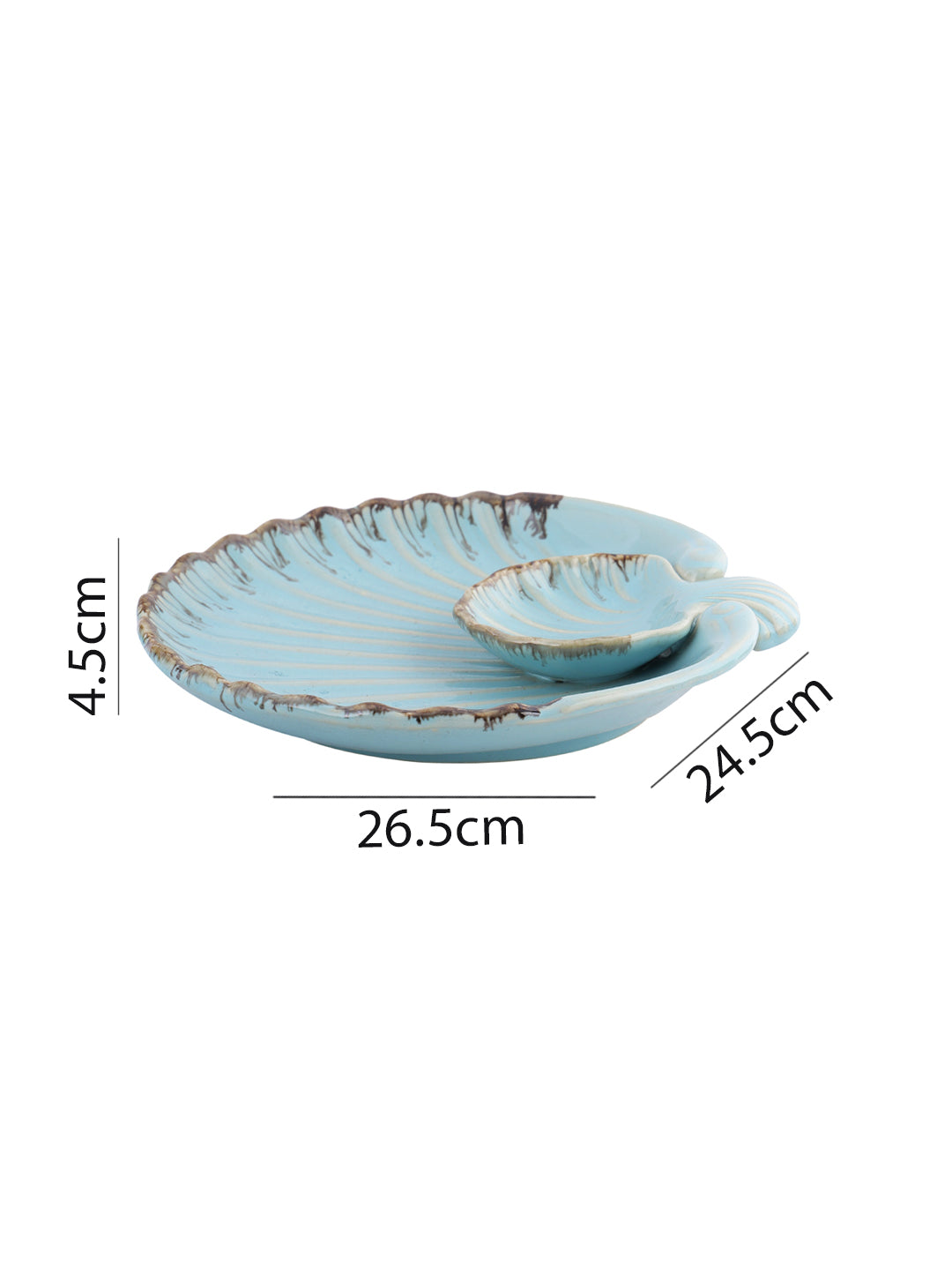 Sea Shell Platter with attached Dip