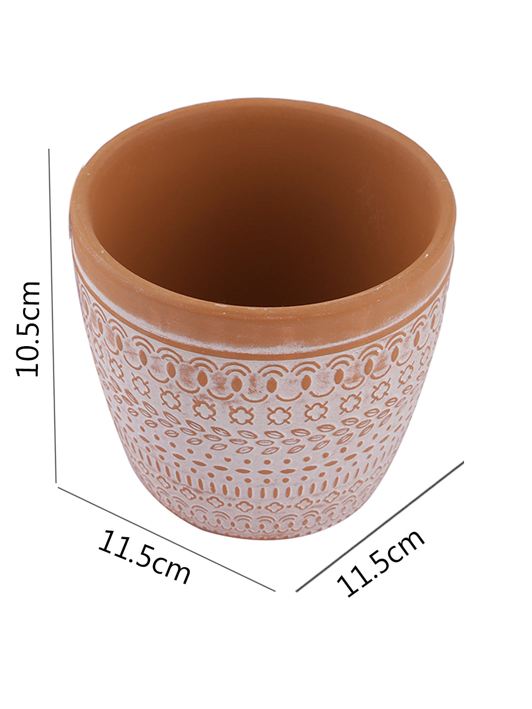 Brown color flower Design Planters Set of 2