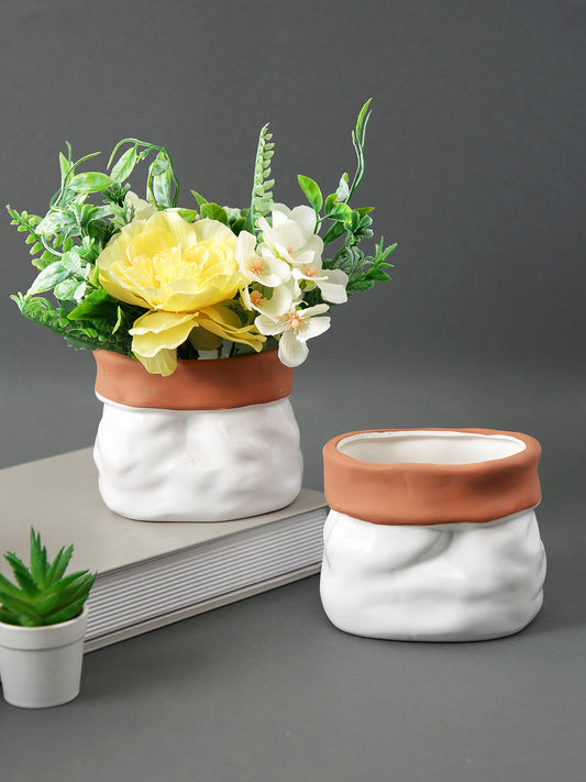 White Marble Effect Pot