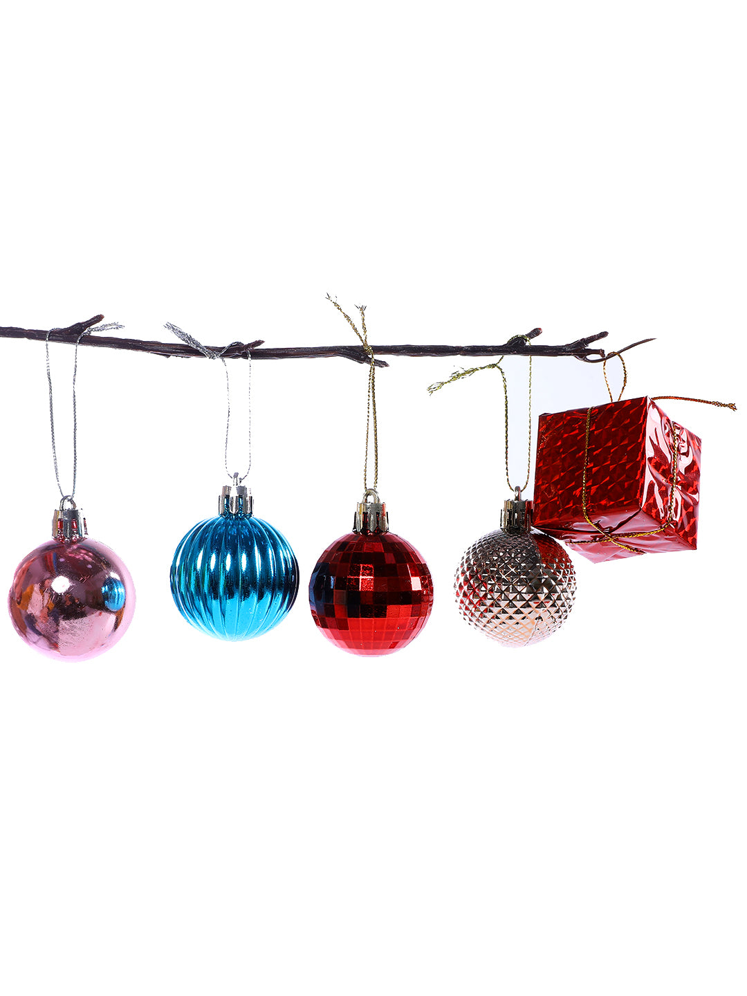 Set of 10 Metallic Hanging Christmas Decor
