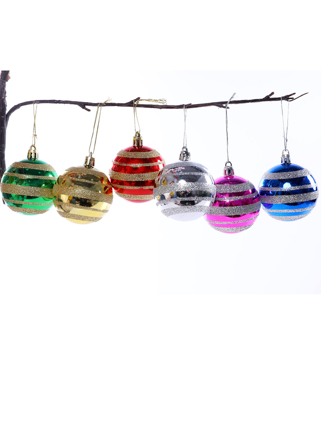 Set of 6 Vivid Holiday Hues Ornaments