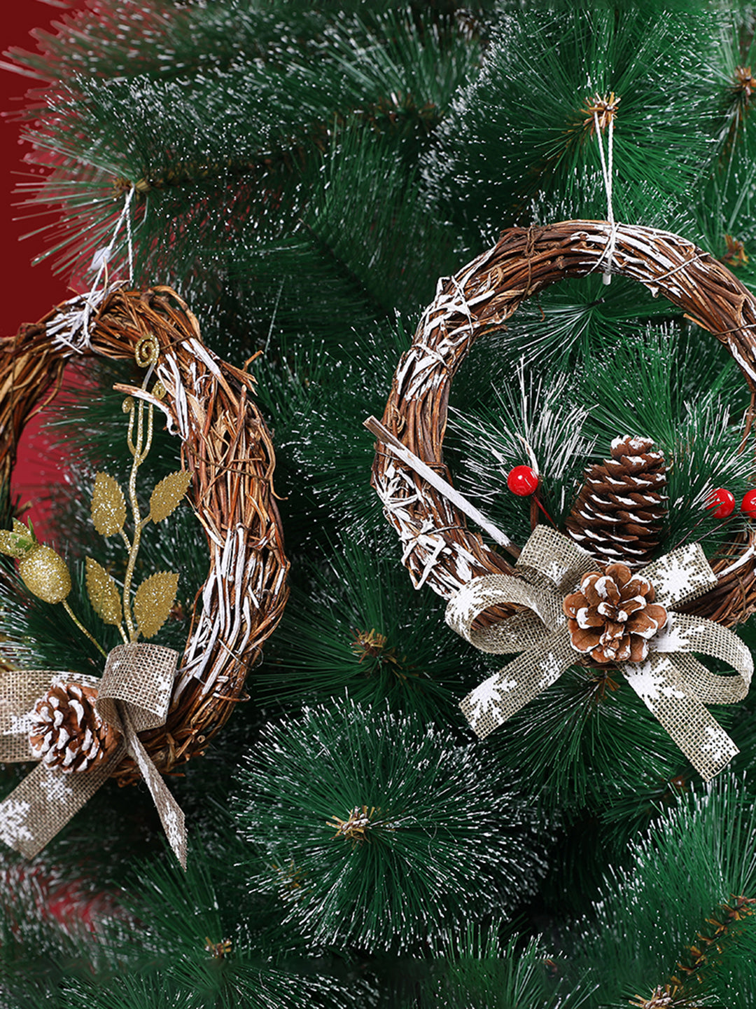 Timeless Holiday Charm Wreath Set of 2
