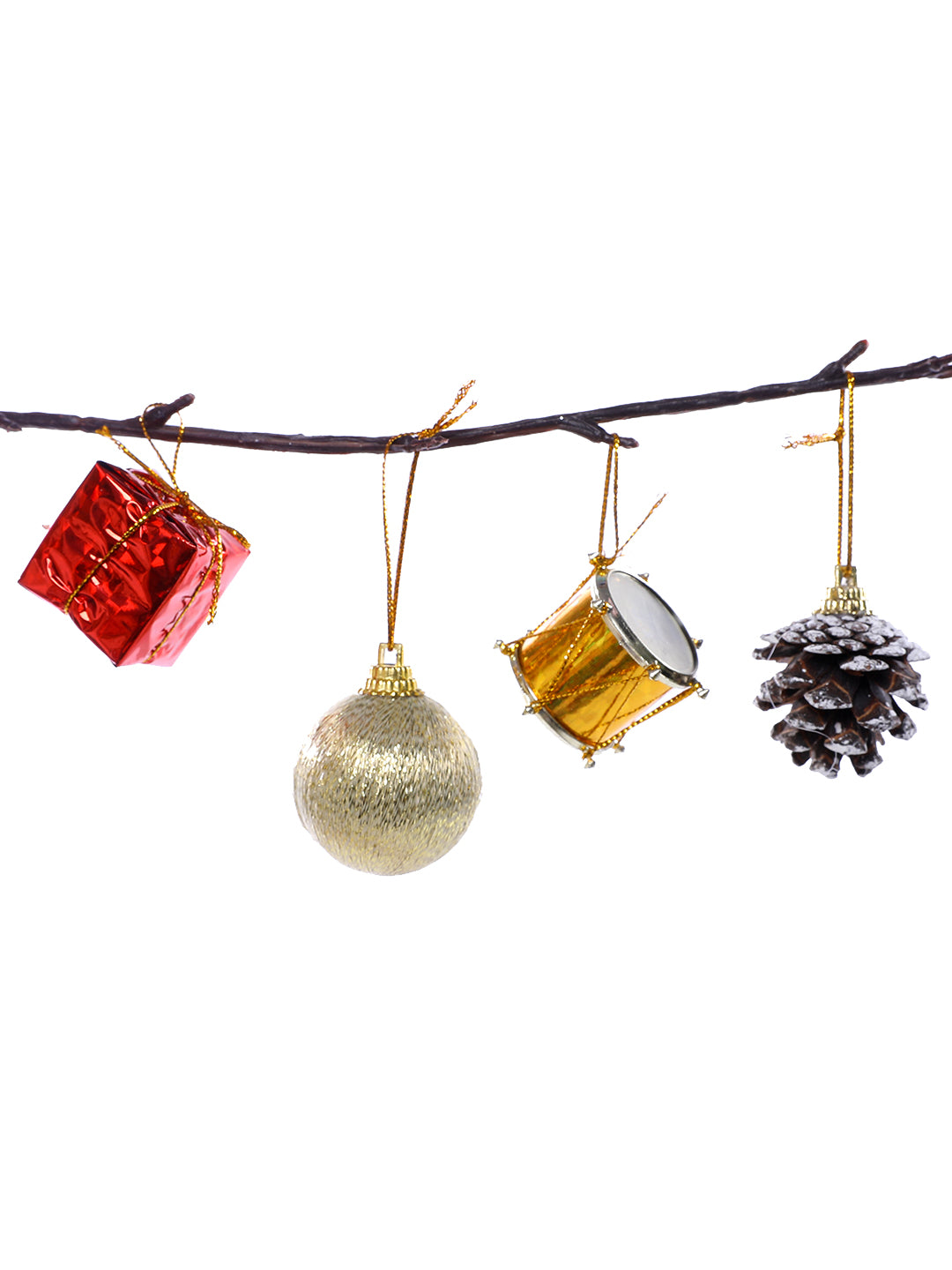 Set of 3 Joyful Mini Glitter Ornaments