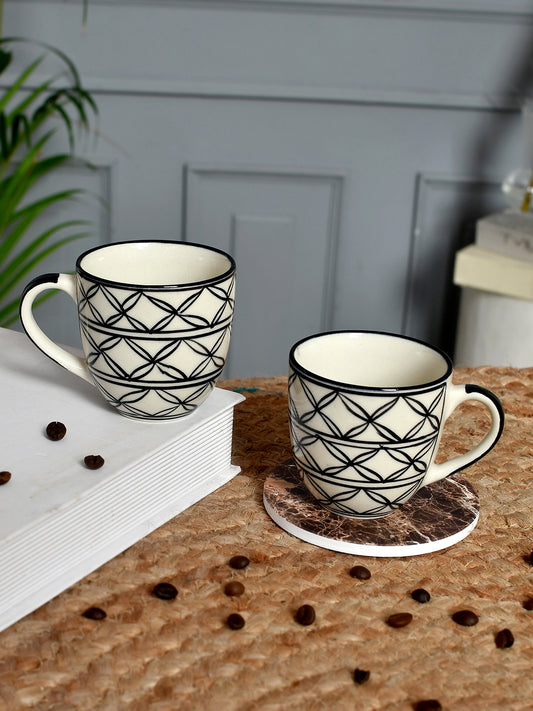 Set of 2 Simple Elegant Ceramic Cups
