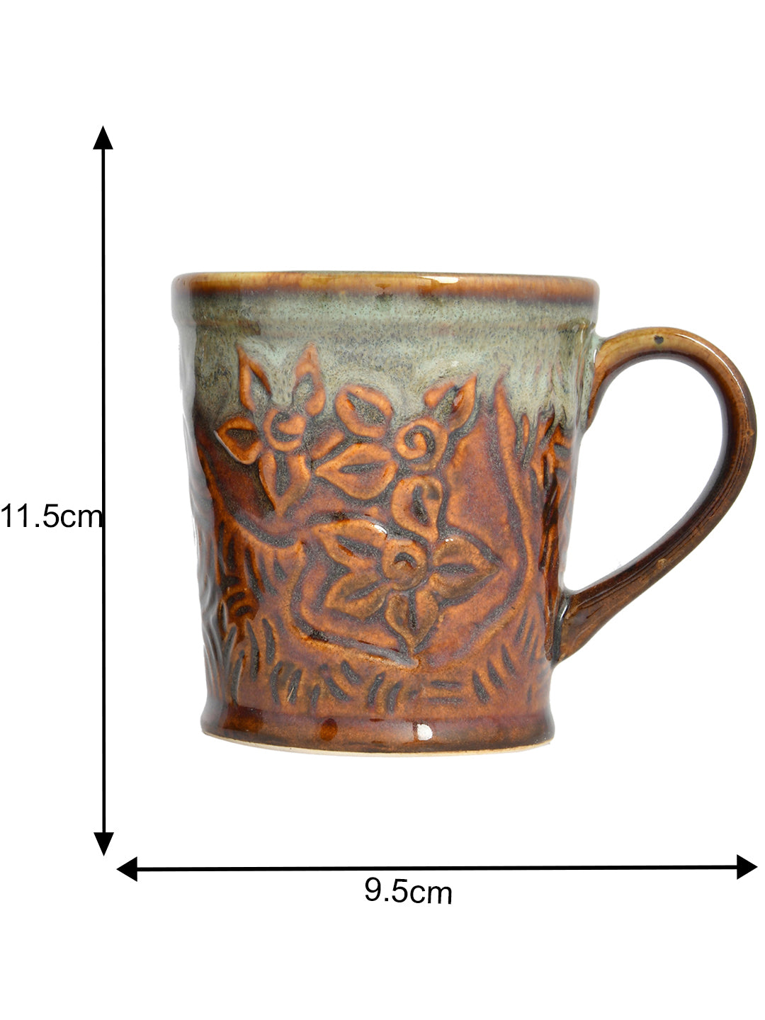 Set of 2 Brown Ceramic Cup