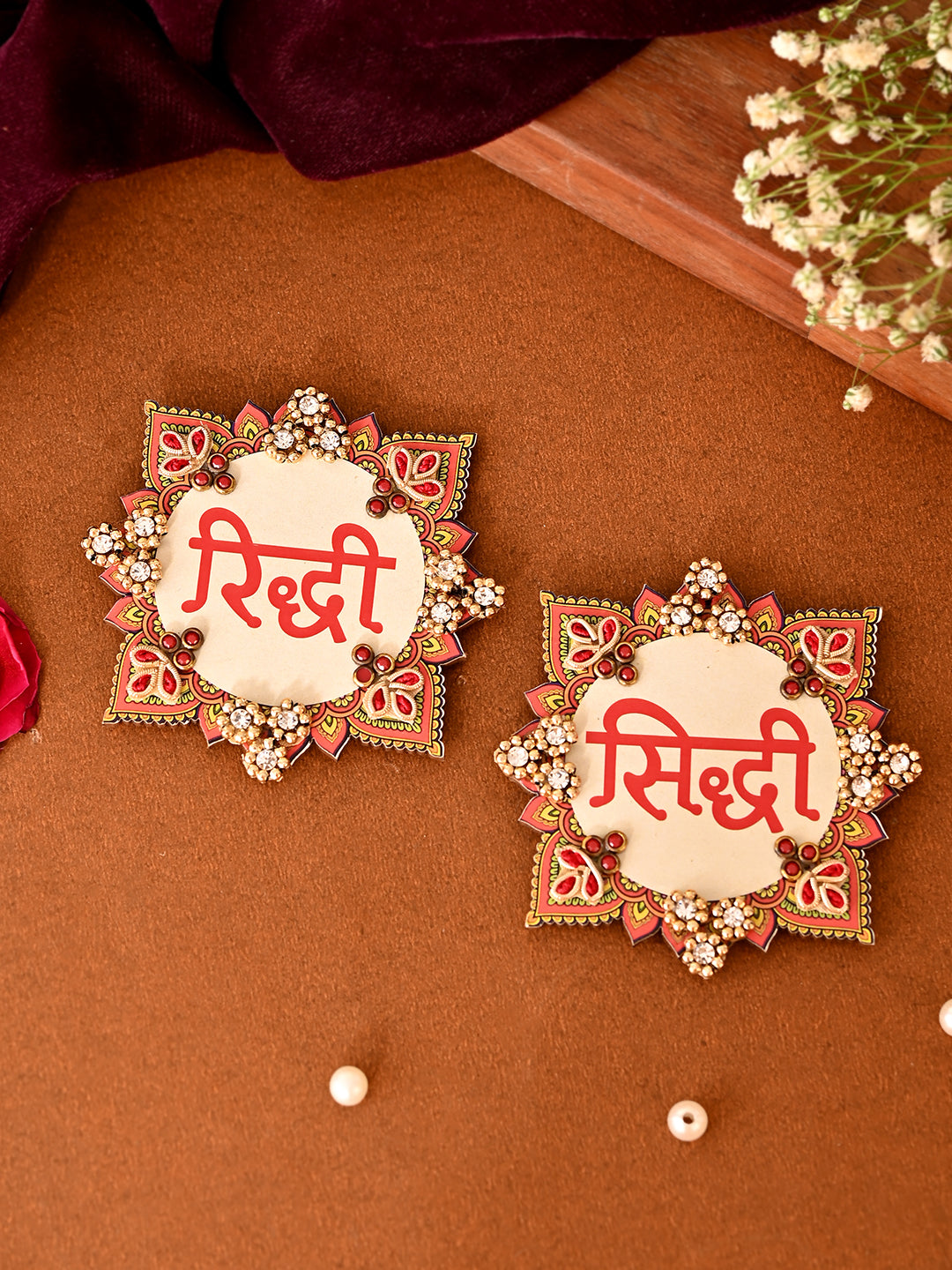 Riddhi Siddhi Design Decorative Hanging – Intricate Beaded Wall Ornament