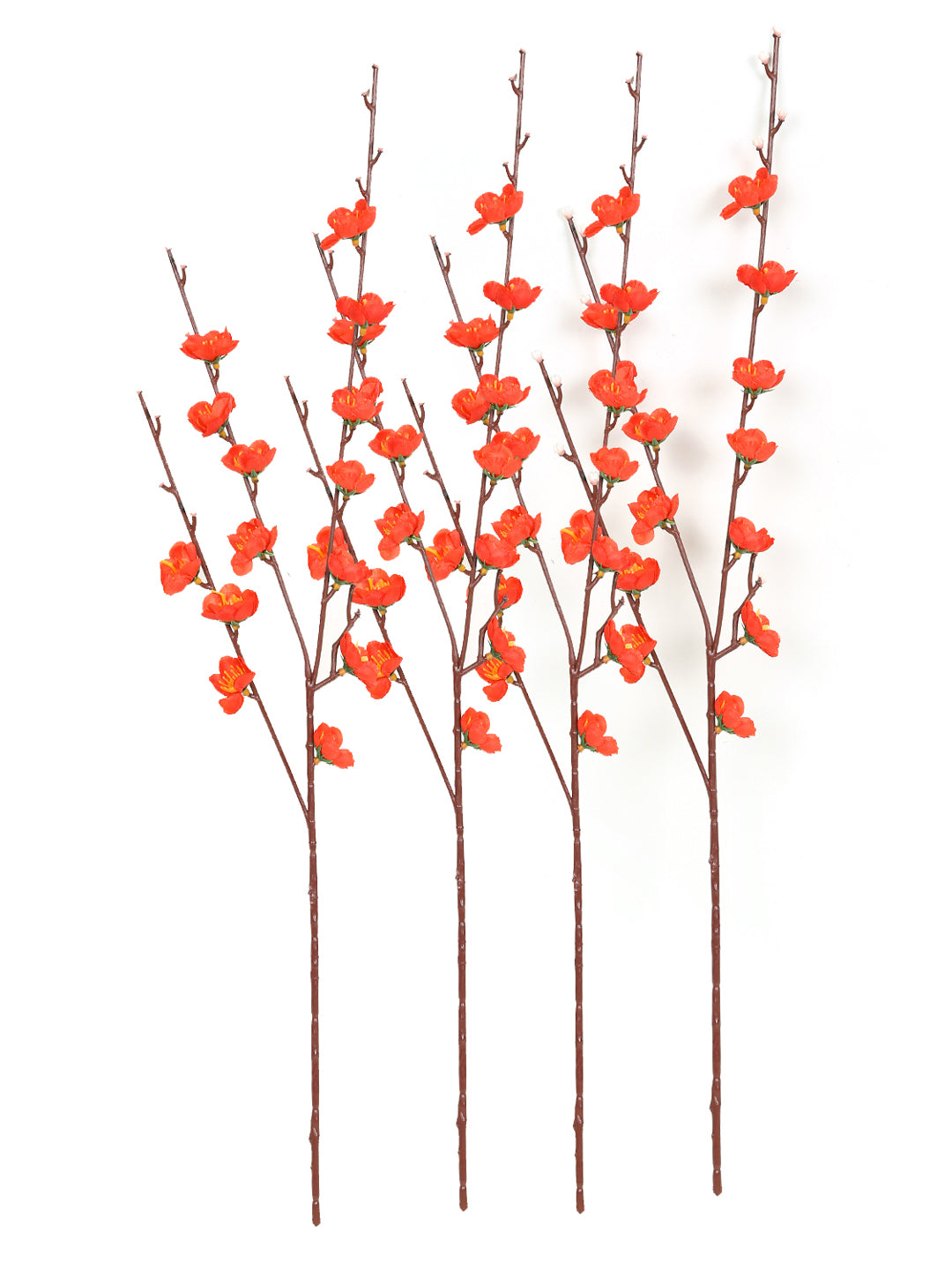 Forsythia Plum Realistic Feel Orange Flower Stick-Set of 4