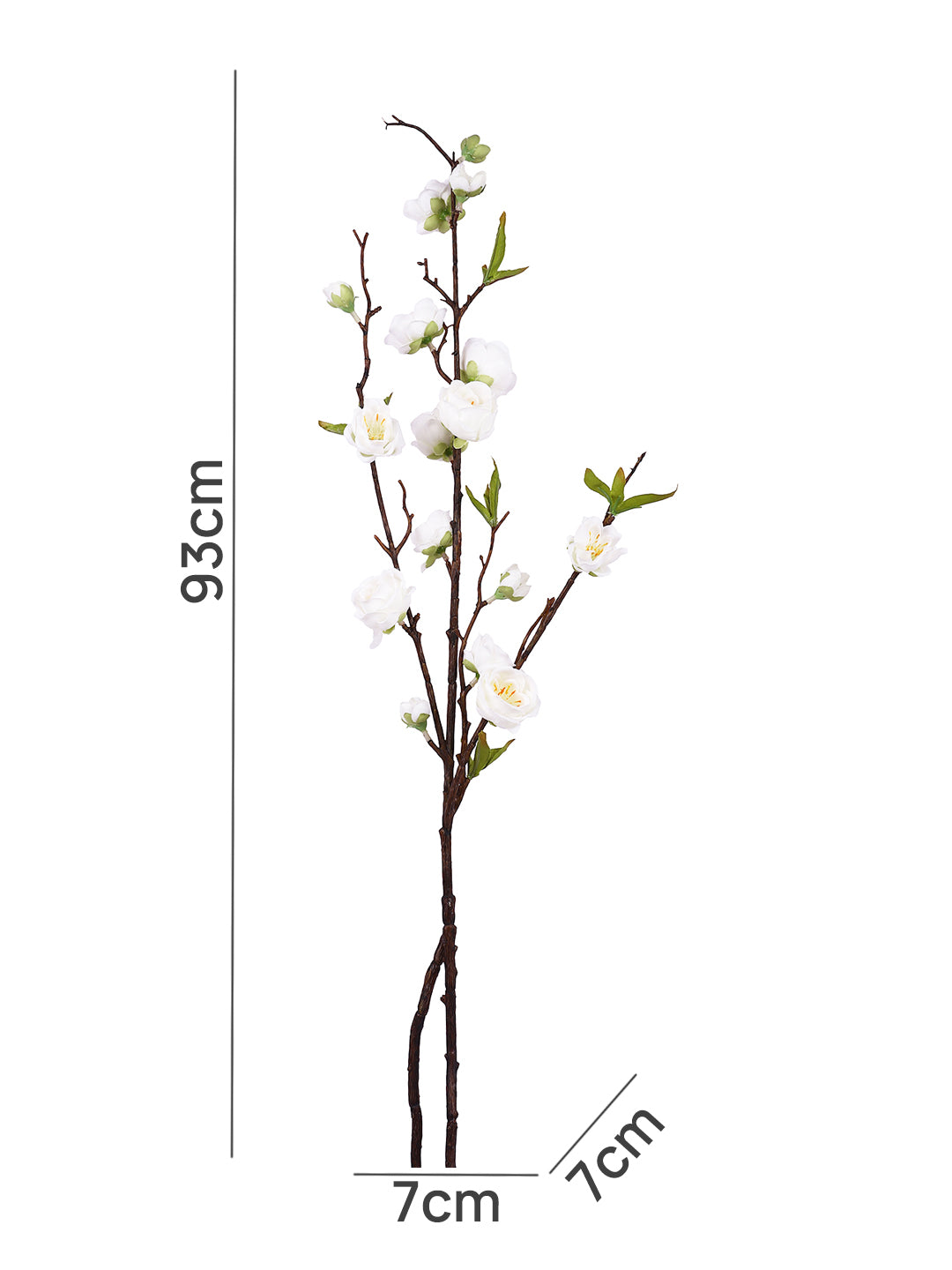 White & Green 2 Pieces Cherry Blossom Artificial Flower