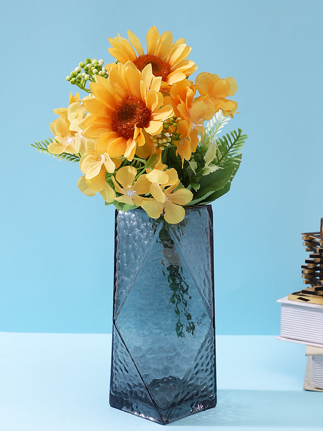 Yellow & Brown 2 Pieces Sunflower Artificial Flower