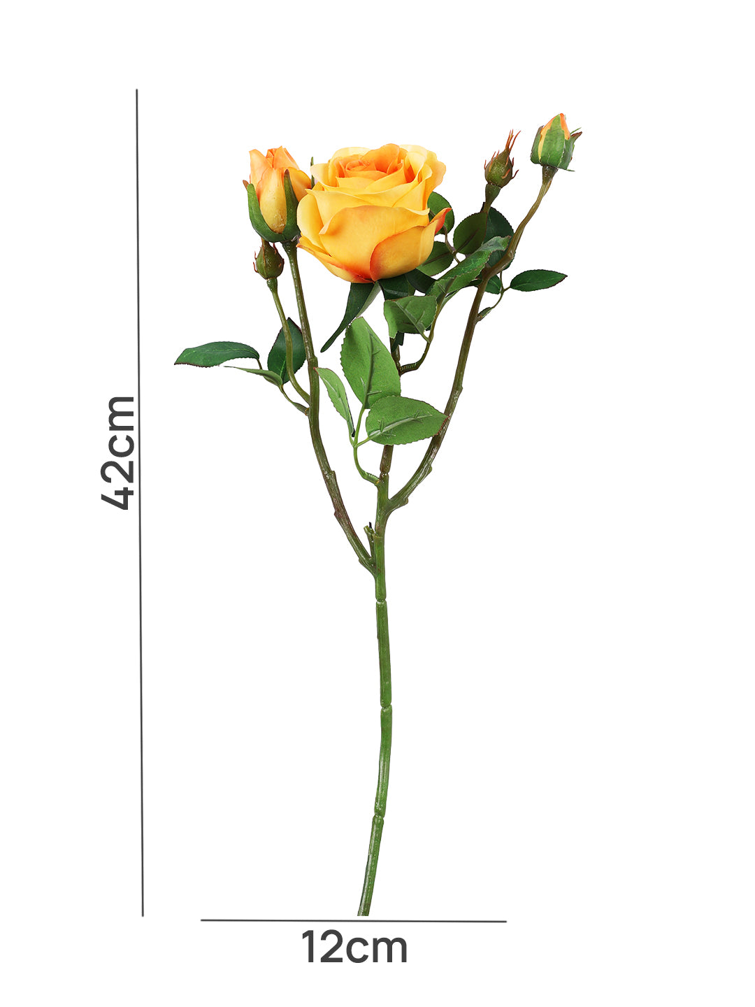 Orange And Green Rose Artificial Flower