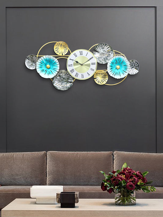 Round Floral Wall Clock and Wall Decor