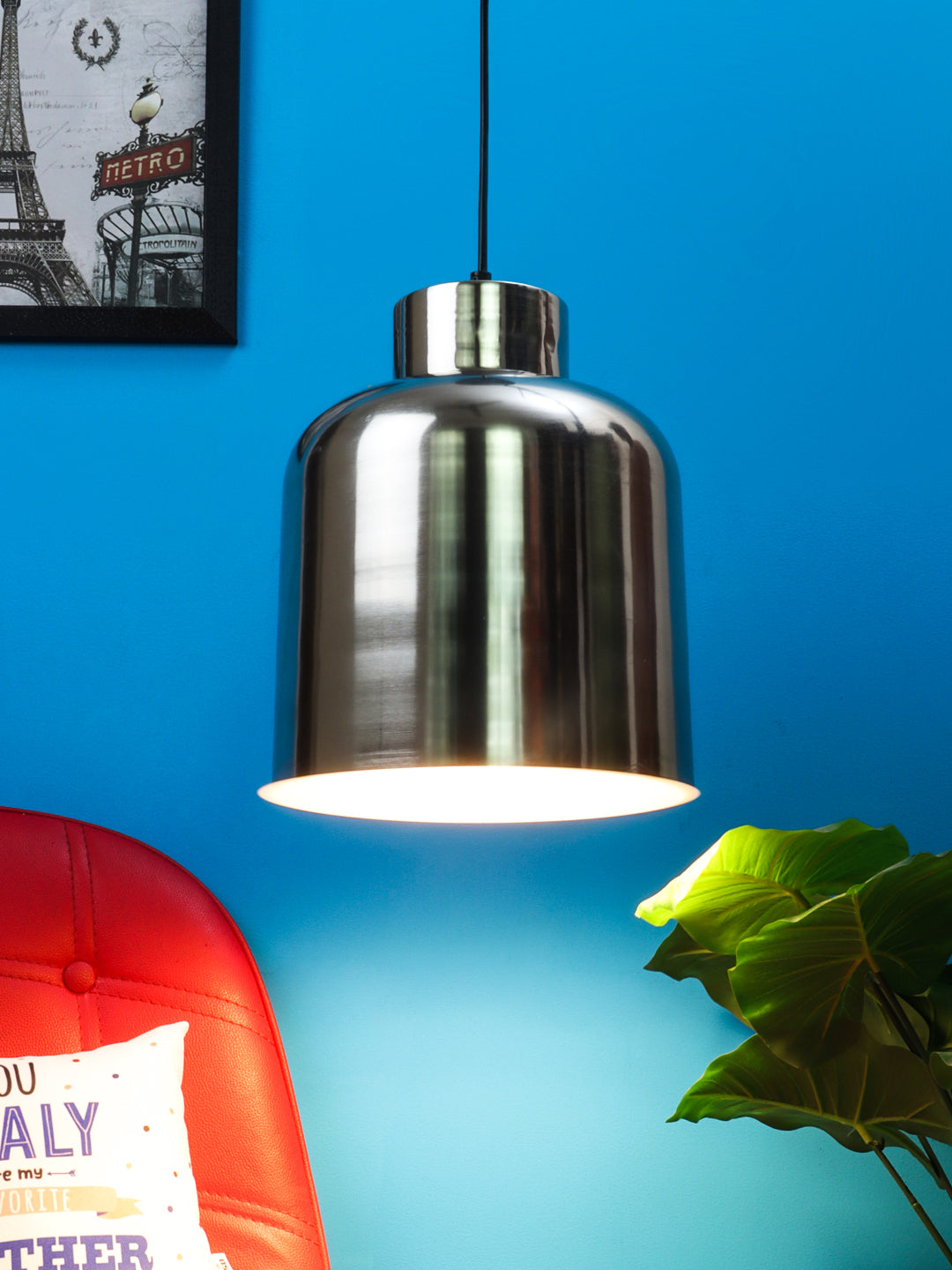 Silver Metallic Pendant Light