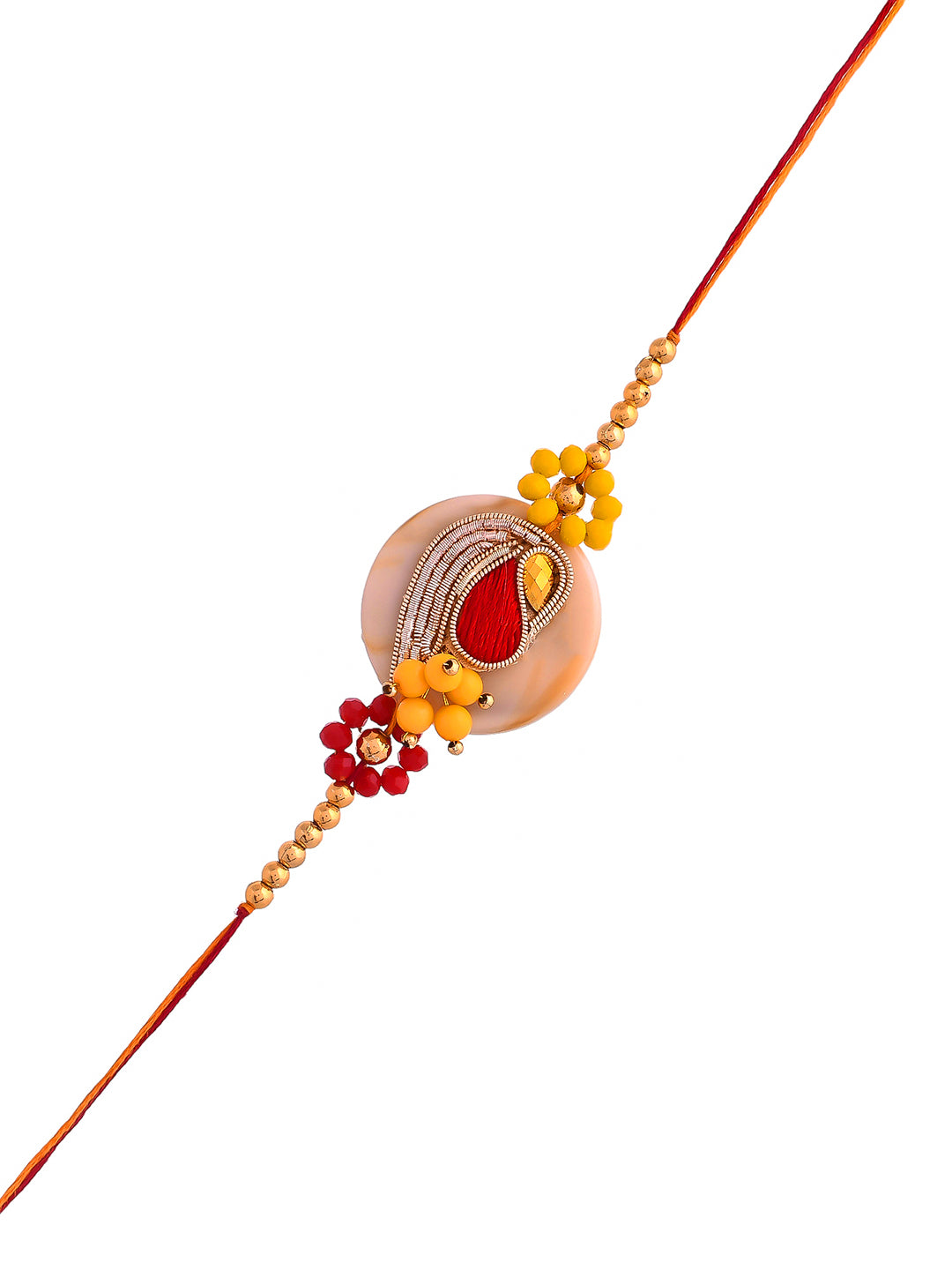 Exquisite Thread Work Rakhi with Beads