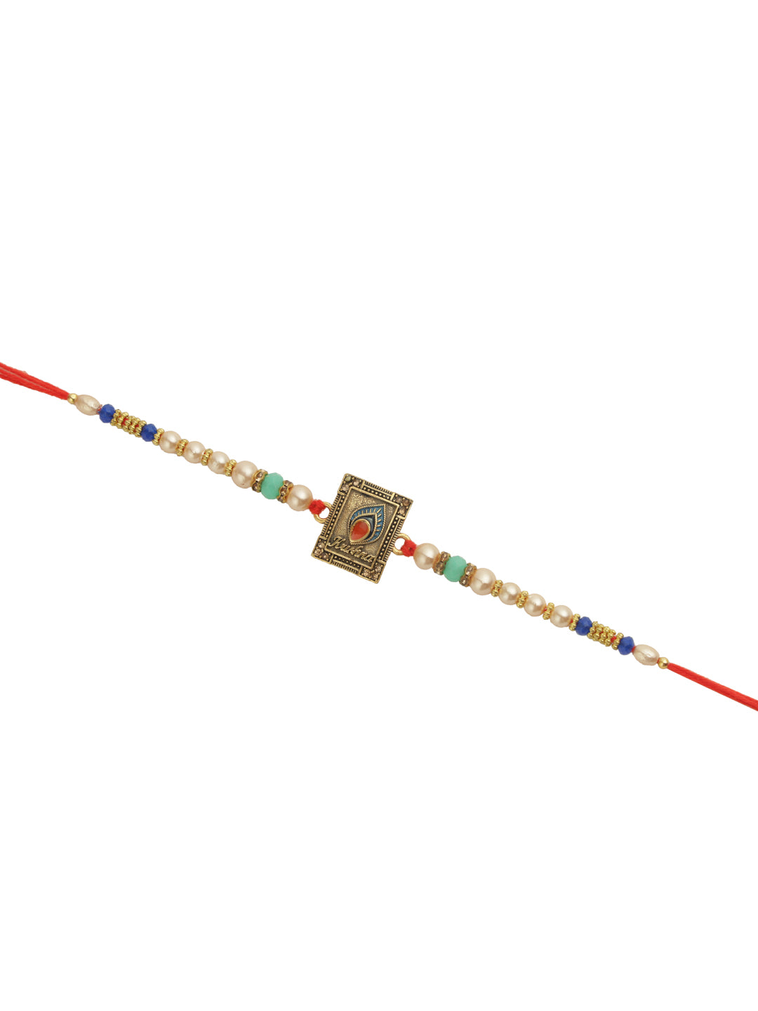 Turquoise Krishna Charm Rakhi