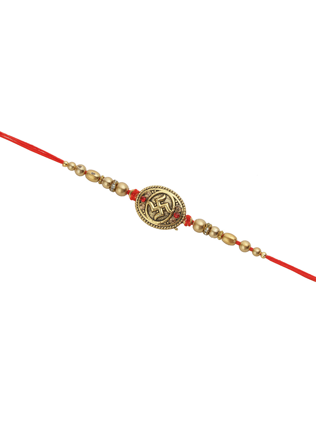 Golden Swastik Pearl Rakhi