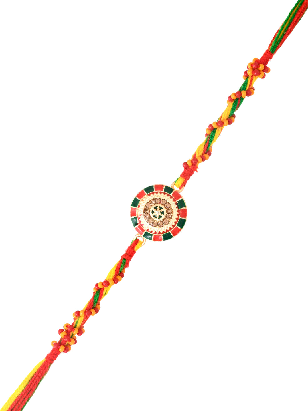 Black & Red Enameled Twisted Rakhi