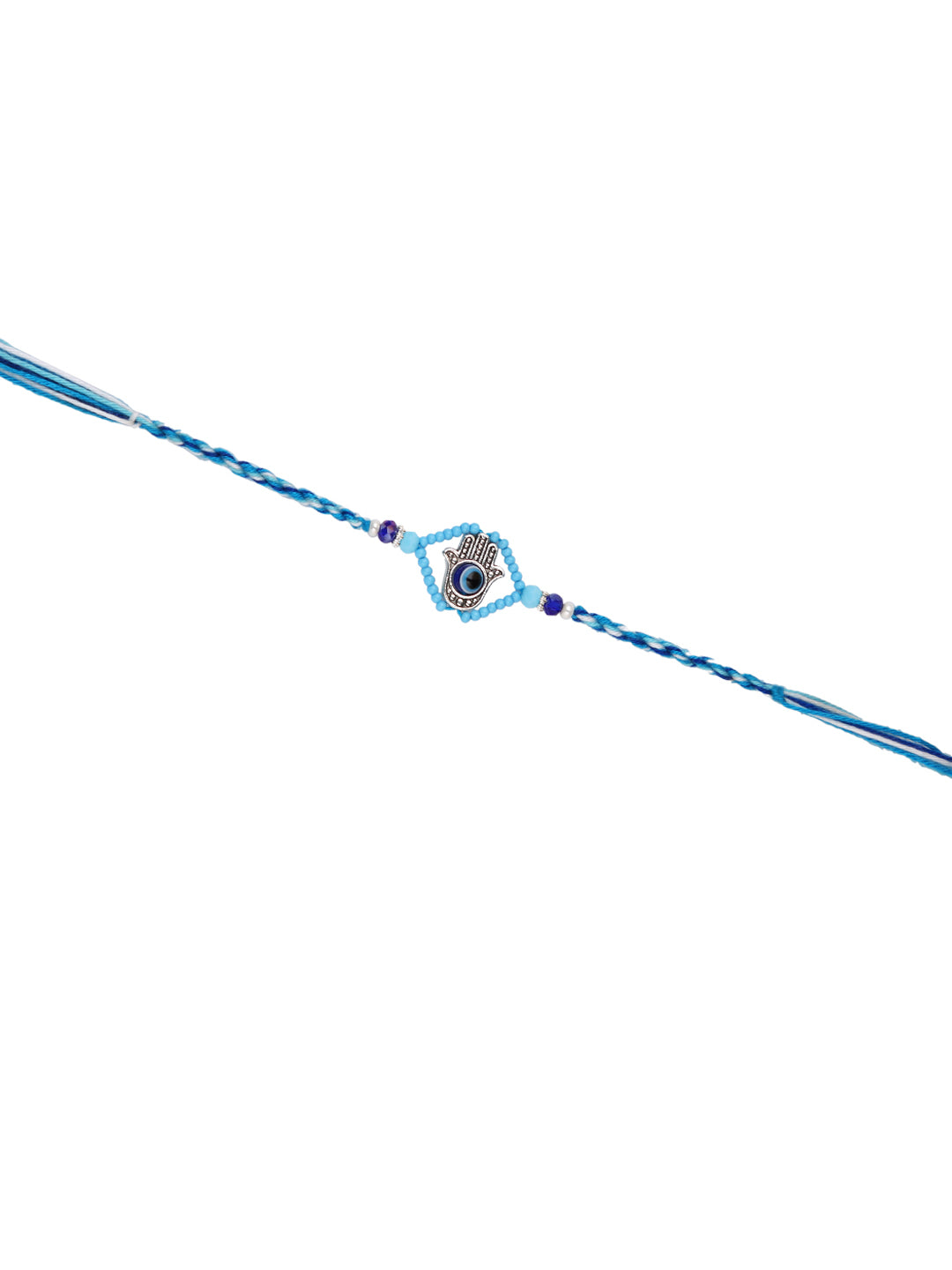 Blue Eye Evil Eye Hamsa Beaded Single Rakhi