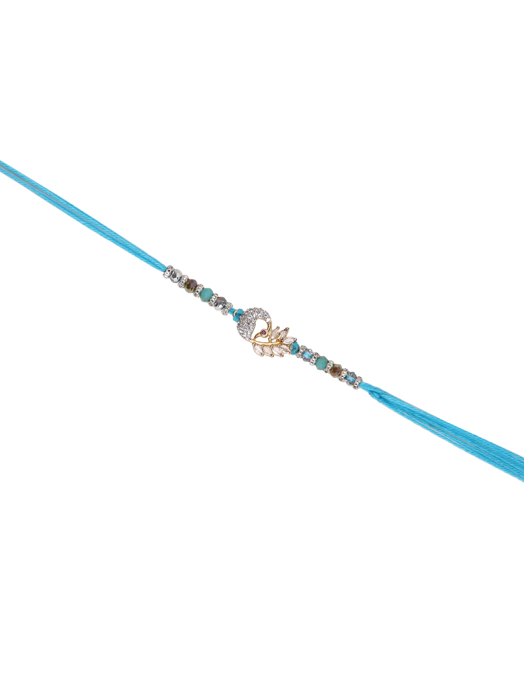 Stone Studded Peacock Designed Rakhi