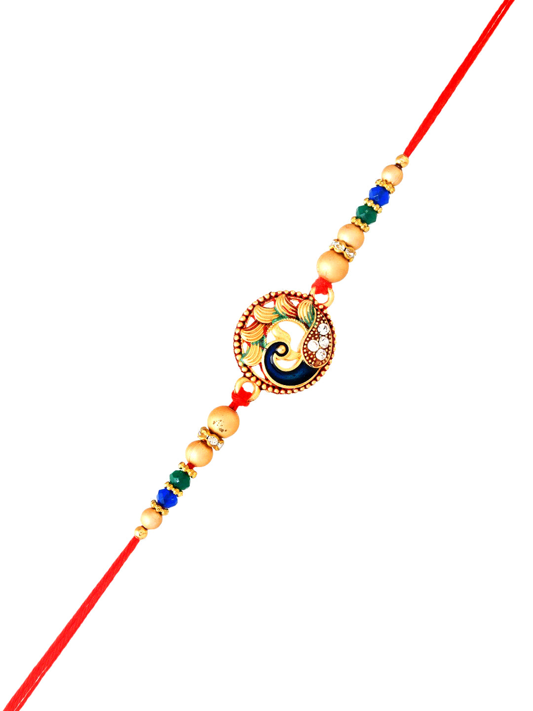 Beautiful Peacock Beaded Single Rakhi