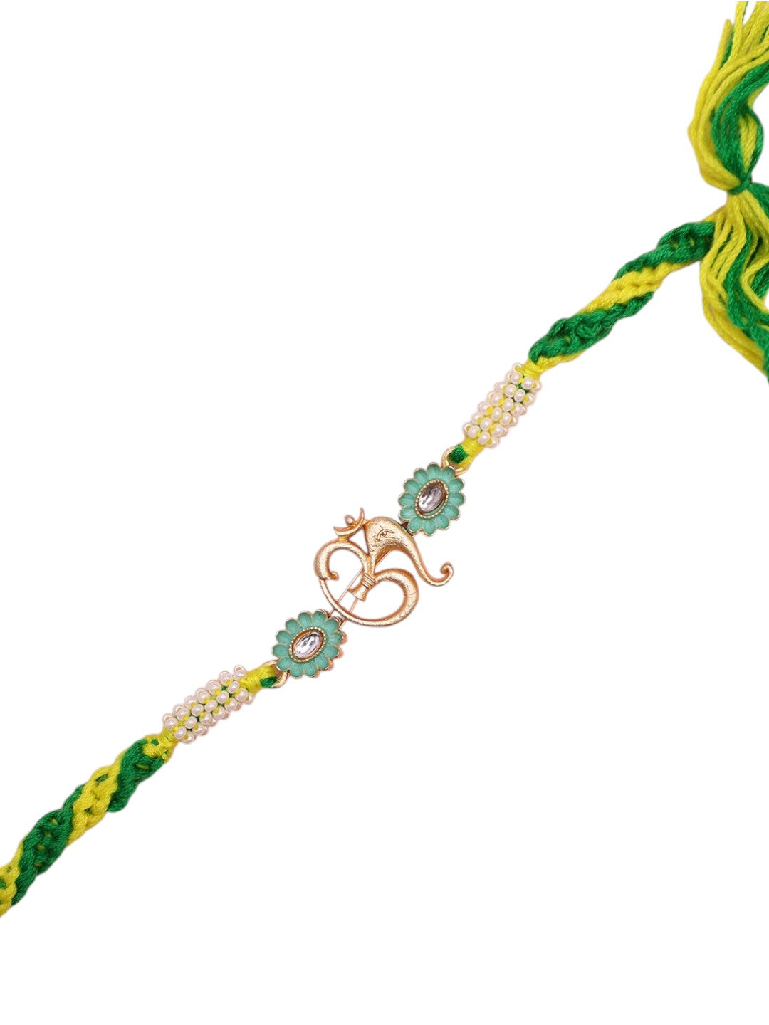 Sacred Handmade Rakhi with Om Symbol and Ethnic Beading
