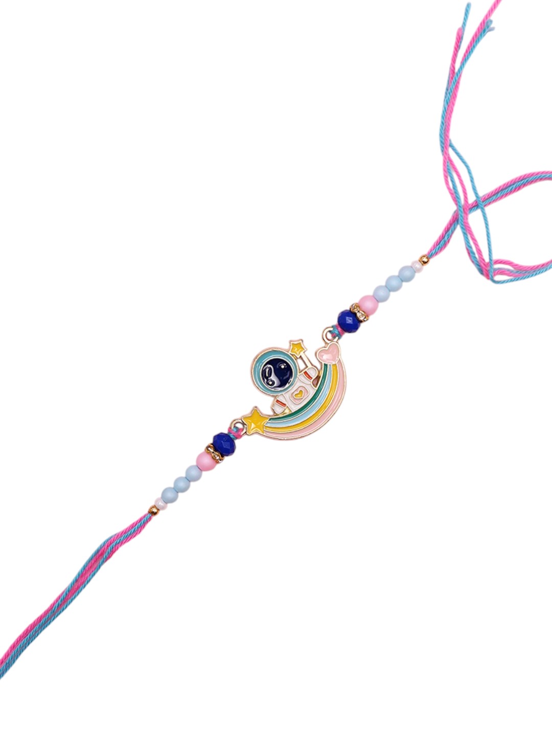 Pastel Rainbow Evil Eye Rakhi for Suraksha with Style