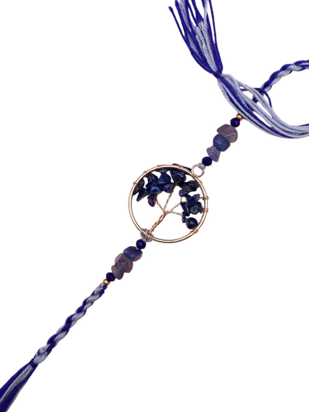 Tree of Life Rakhi with Royal Blue Amethyst stone and Artistic Frame