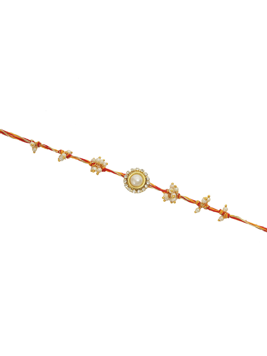 Golden Pearl Blossom Rakhi