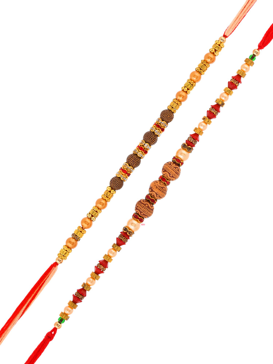 Set of 2 Brown Beaded Rakhi