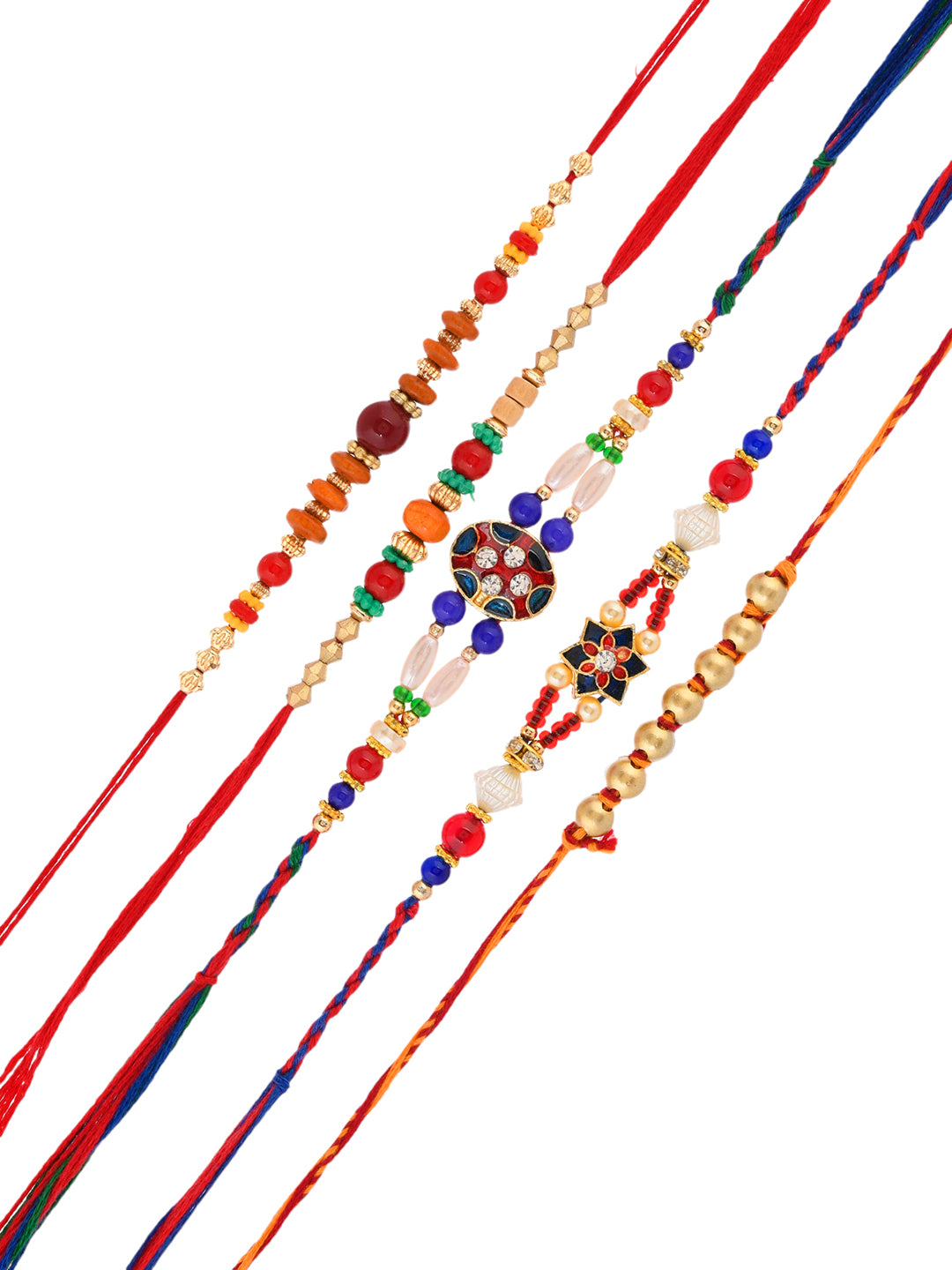 Multicolored Beads set of 5 Mauli Rakhi