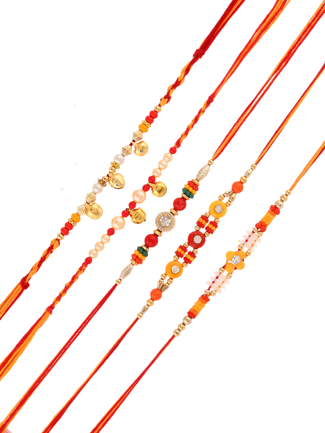 Set of 5 Pearl & Beaded Rakhi