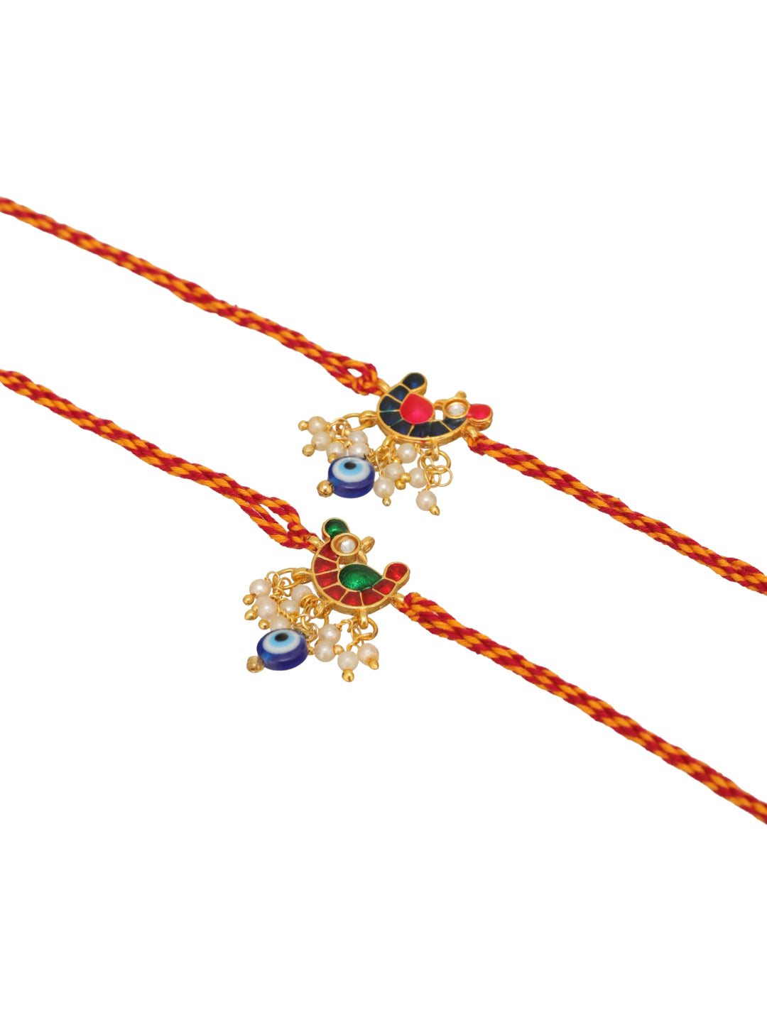 Red Stone Star Bhai Set of 2 Rakhi