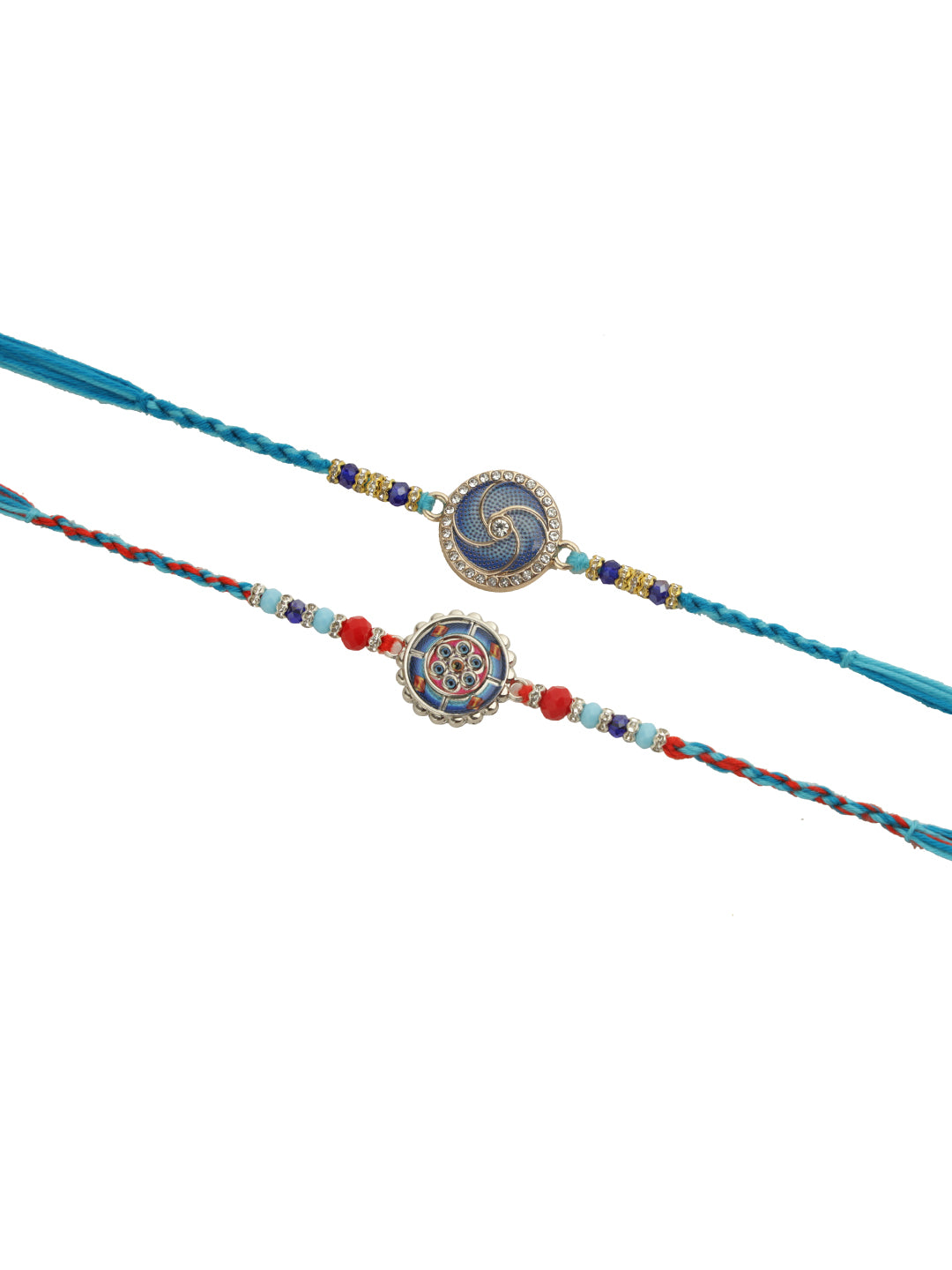 Blue Enameled Set of 2 Rakhi