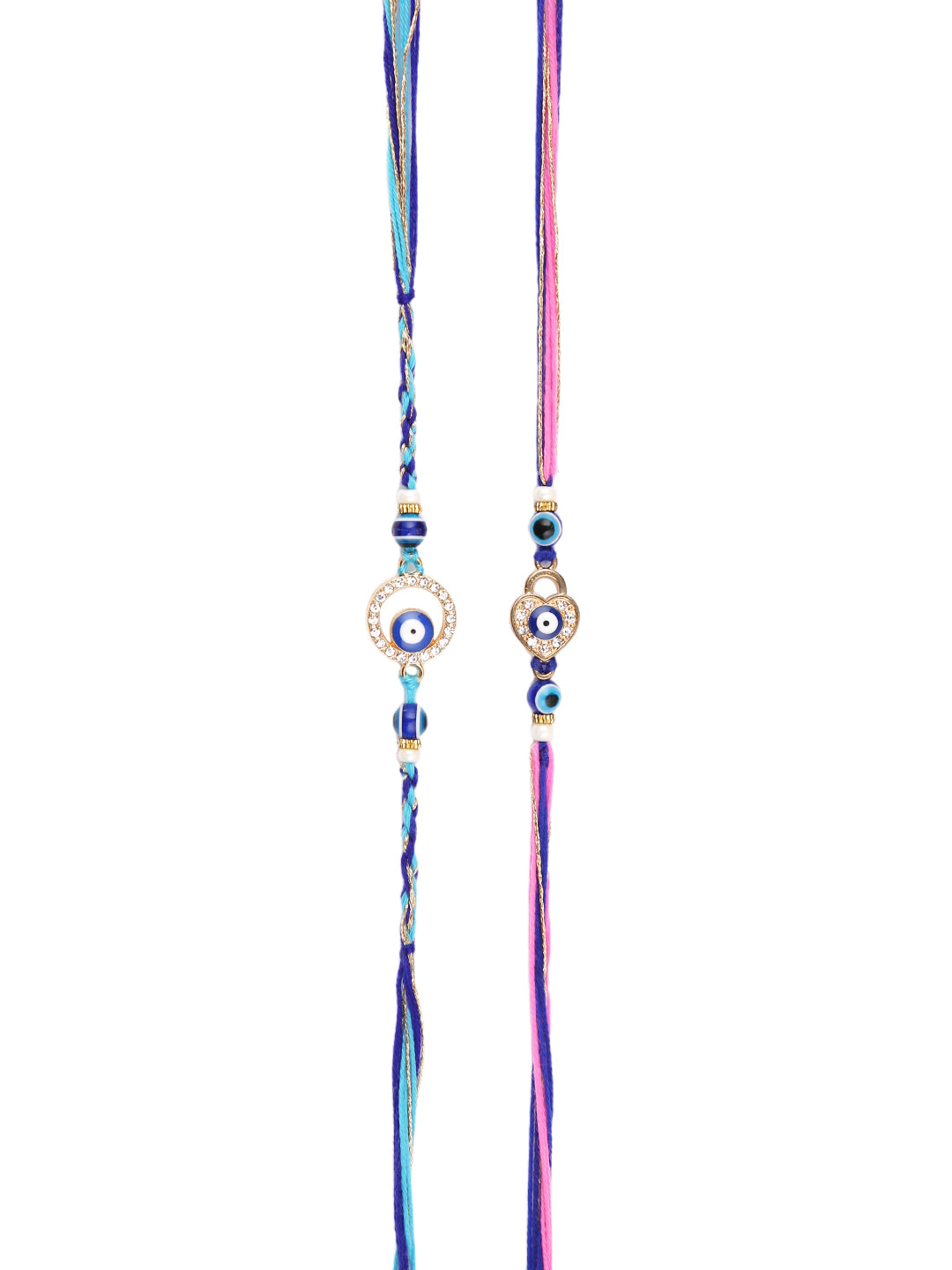Set of 2 Blue & Pink Evil Eye Rakhi