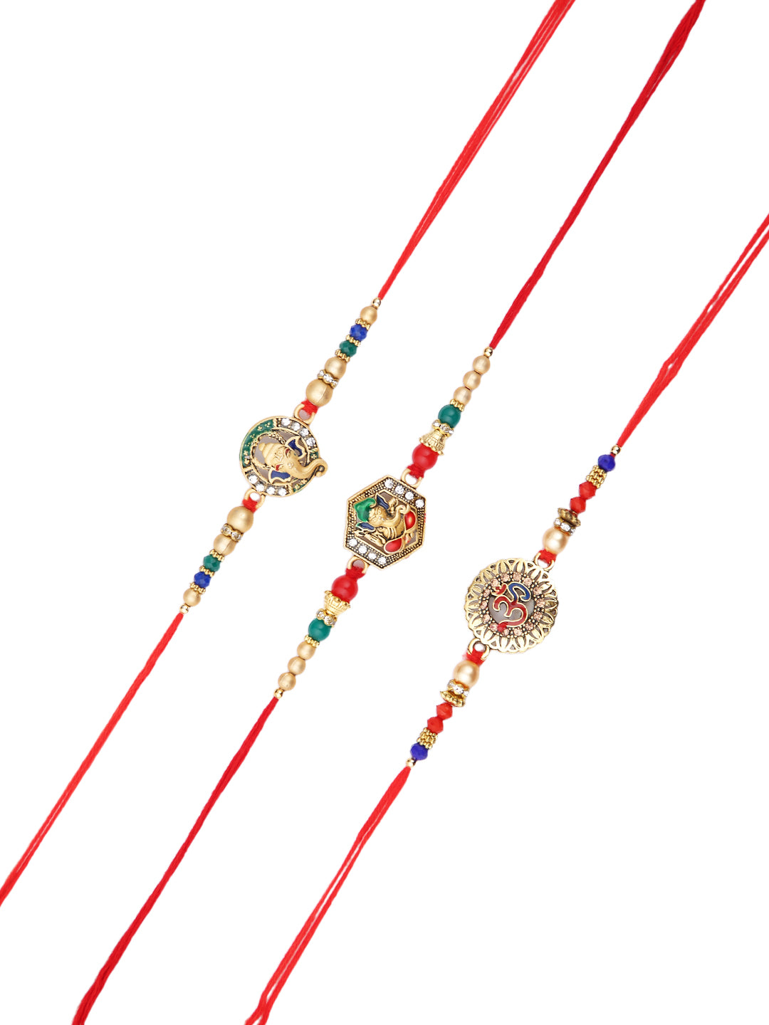 Set of 3 Divine Ganesha & Om Rakhi
