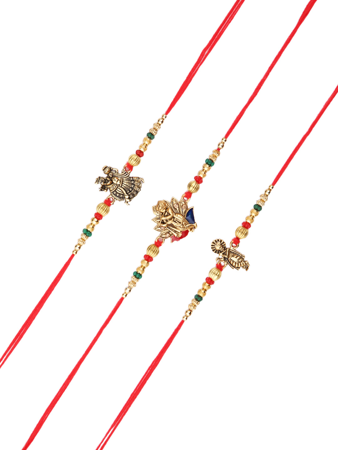 Set of 3 Krishna Beaded Rakhi